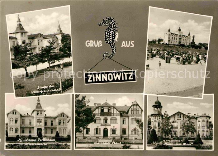 Zinnowitz Ostseebad Strasse der Voelkerfreundschaft Strand IG Wismut Ferienheim