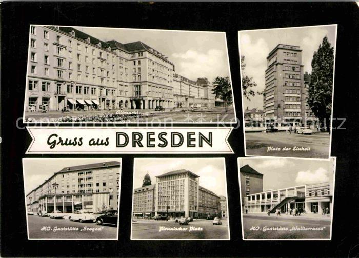 DRESDEN Elbe Altmarkt Platz der Einheit HOG Szeged Pirnaischer Platz HOG Wallter