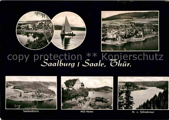 Saalburg Saale Panorama Saaleschleife HO Hotel Blick vom Suehnekreuz