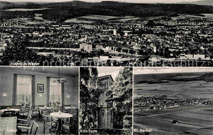 Hameln Weser Kluet-Turm Fliegeraufnahme Restaurant Kl. Berkel