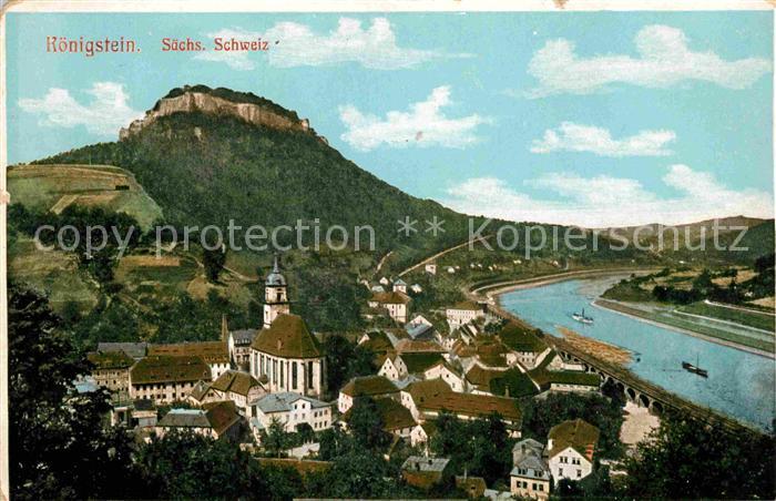 Koenigstein Saechsische Schweiz Elbpartie