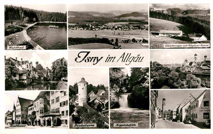 Isny Allgaeu Waldbad Schletteralpe Diebsturm Rathaus Argentobelfaelle