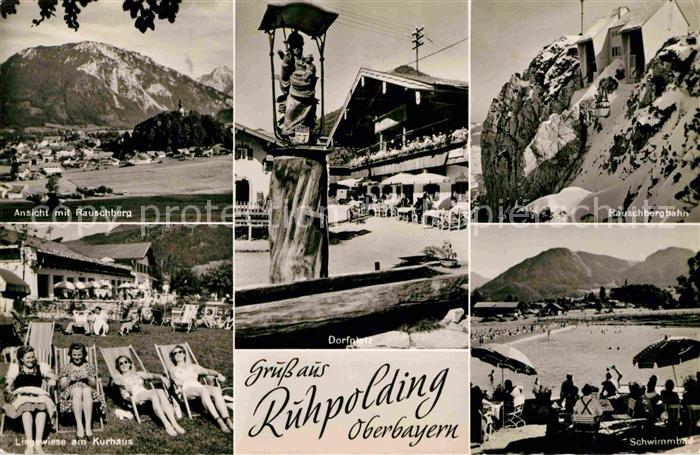 Ruhpolding Bayern Dorfplatz Rauschberg Kurhauswiese Schwimmbad Rauschbergbahn