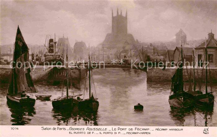 Fecamp Port Salon de Paris Georges Rouselle Kuenstlerkarte
