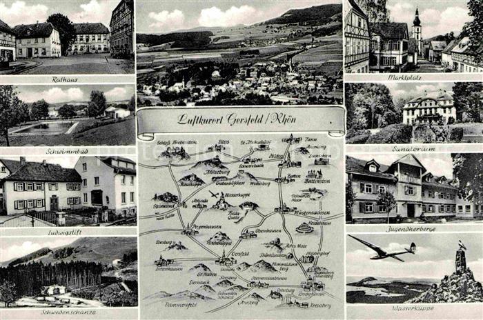 Gersfeld Rhoen Marktplatz Sanatorium Jugendherberge Wasserkuppe Schwedenschanze