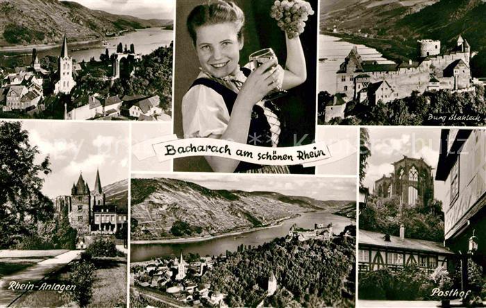 Bacharach Rhein Posthof Rheinanlagen Burg-Stahleck Rheinpartien