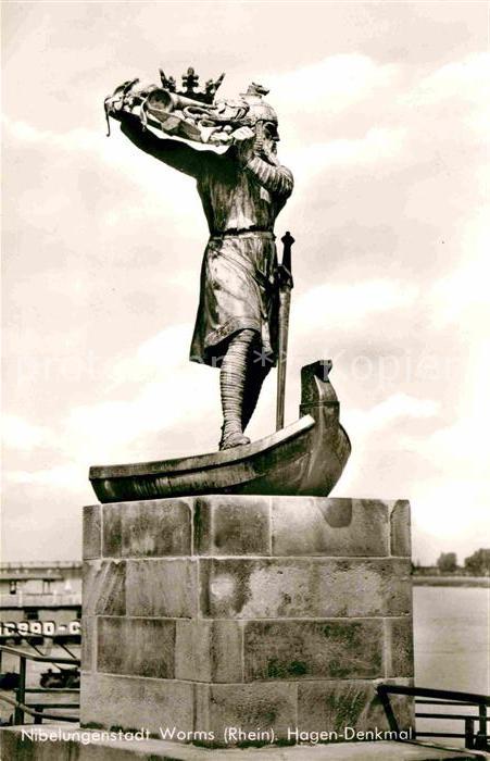 Worms Rhein Nibelungenstadt Hagen-Denkmal