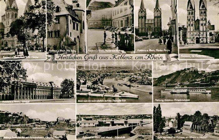 Koblenz Rhein Alte-Burg Rathaus Schloss Deutsches Eck Staustufe Festung-Ehrenbre