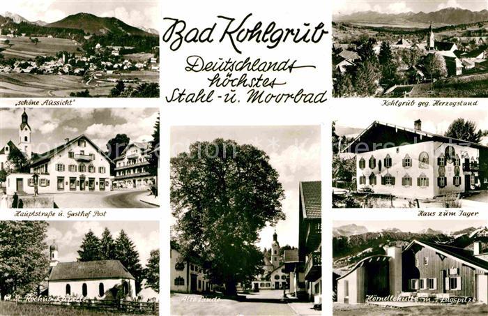 Bad Kohlgrub gegen Herzogenstand Haus zum Jaeger Gasthof-Post Hoerndlehuette mit