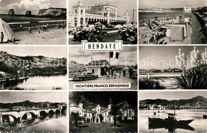 Hendaye Pyrenees Atlantiques Frontiere Franco-Espagnole Strand Bruecke