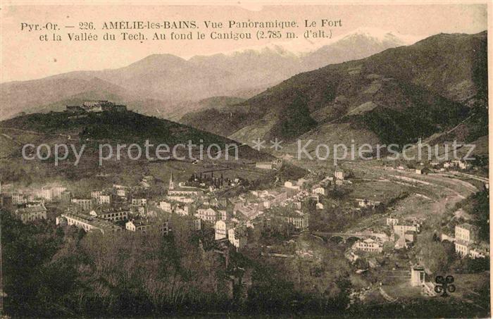 Amelie-les-Bains-Palalda Fliegeraufnahme Le Fort et la Vallee du Tech