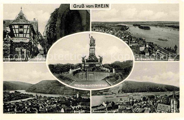 Ruedesheim Rhein Niederwalddenkmal Drosselgasse Bingen Assmannshausen