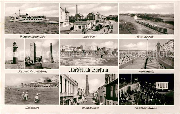 BORKUM Nordseebad Niedersachsen Duenenexpress Bahnhof Strandstrasse