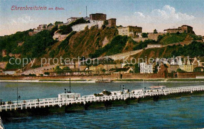 Ehrenbreitstein Rheinpartie und Bruecke