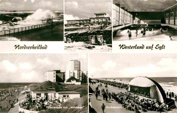 Westerland Sylt Promenade Milchbar Kurkonzert Wellenbad Strand