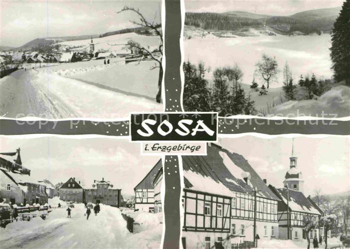 Sosa Erzgebirge Fachwerk im Winter