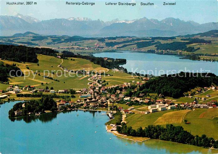 Mattsee Salzburg Fliegeraufnahme mit Obertrumer See
