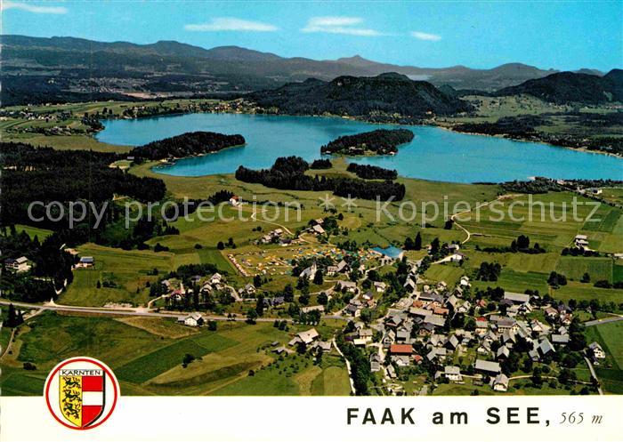 Faak am See Finkenstein Fliegeraufnahme Badeort am Fuss der Karawanken