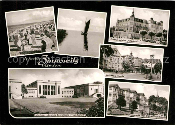 Zinnowitz Ostseebad Strand Erholungsheim Glueckauf Kulturhaus Karl-Marx-Strasse
