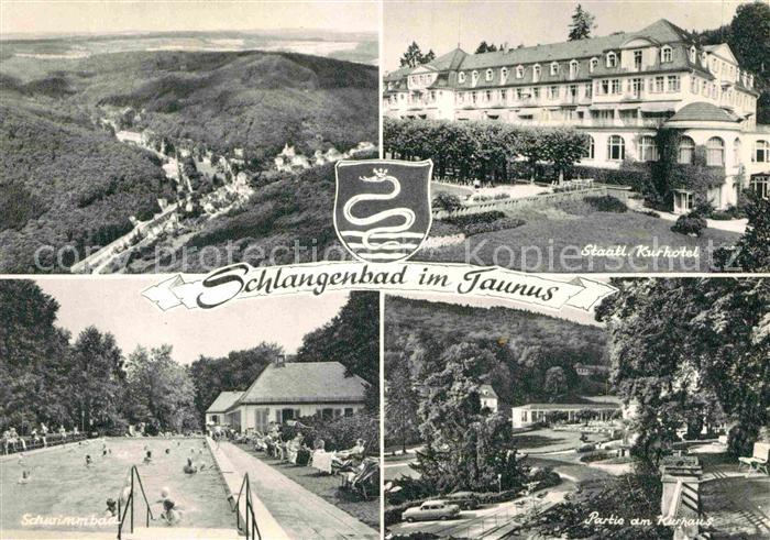 Schlangenbad Taunus Kurhotel Fliegeraufnahme Freibad Kurhaus