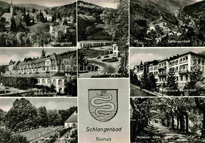 Schlangenbad Taunus Kurgarten Sanatorium Roemerbad Nassauer-Allee Thermalbad Kur