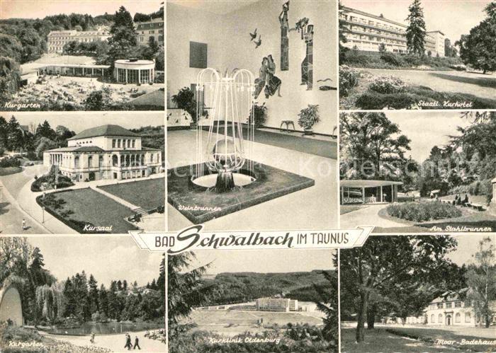 Bad Schwalbach Kurhotel Stahlbrunnen Badehaus Kursaal Kurgarten