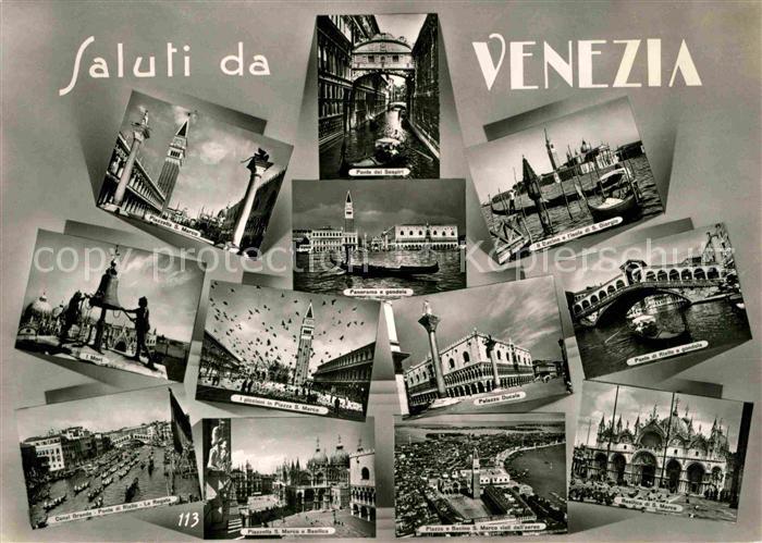 Venezia Venedig Ponte dei Sospiri Piazetta Basilika di San Marco Mori Canale Gra