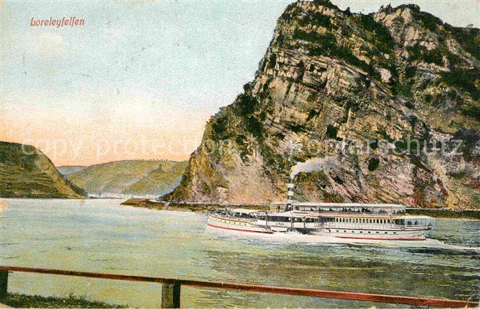 Dampfer Seitenrad Loreleyfelsen