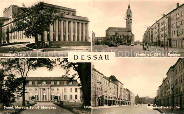 Dessau-Rosslau Landestheater Strasse der DSF Rathaus Wilhelm Pieck Strasse Museu
