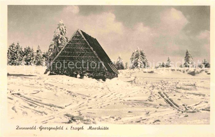 Zinnwald-Georgenfeld Moorhuette Winterpanorama Handabzug