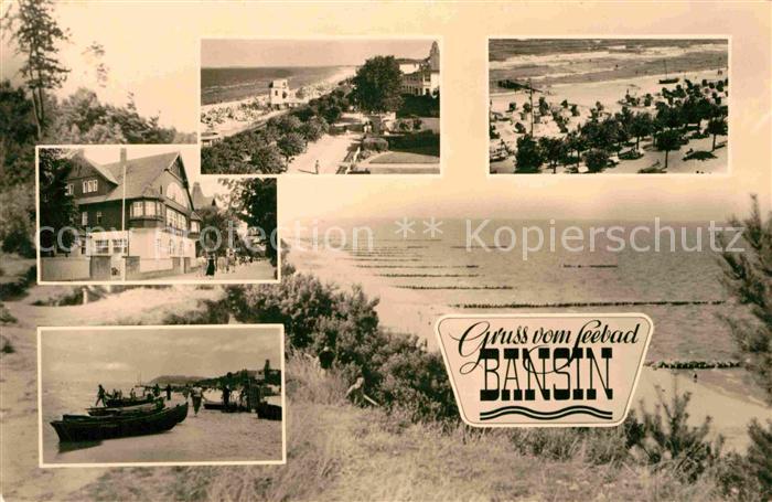 Bansin Ostseebad Strassenpartie Strand Promenade Fischerboote