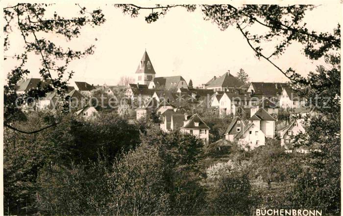 Buechenbronn Pforzheim Ortsansicht mit Kirche