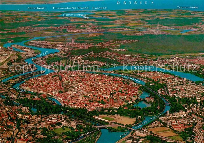 LueBECK CITY Hansestadt Fliegeraufnahme