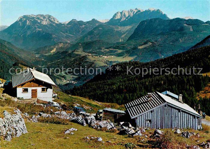 Landl Thiersee Ackeralm Blick auf Landl Hinterthiersee und Kaisergebirge