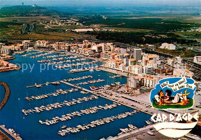 Cap-d Agde Vue Generale aérienne Port Mont Saint Loup