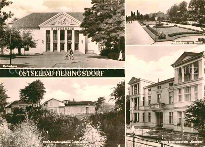 Heringsdorf Ostseebad Usedom Kulturhaus Parkanlagen am Strand FDGB Erholungsheim
