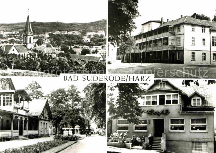 Bad Suderode Ortsansicht mit Kirche Central Hotel Kurpromenade Cafe Forbrich