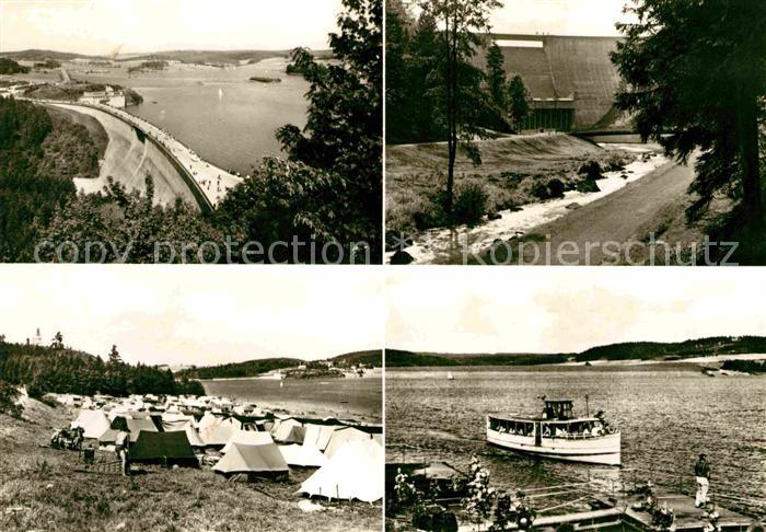 Poehl Vogtland Talsperre Stausee Sperrmauer Campingplatz Bootsanleger