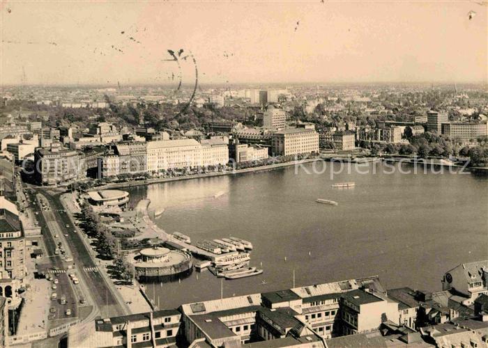 HAMBURG  CITY Jungfernstieg und Binnenalster Fliegeraufnahme