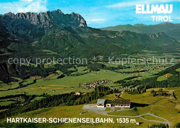 Ellmau Tirol Hartkaiser Schienenseilbahn Alpenpanorama Fliegeraufnahme