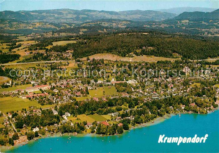 Krumpendorf Woerthersee Luftkurort und Alpenseebad Fliegeraufnahme