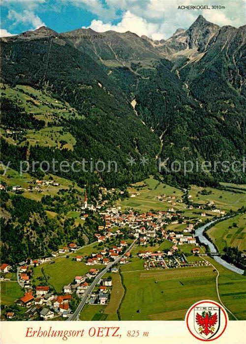 Oetz Sommer und Wintererholungsort Alpenpanorama Fliegeraufnahme