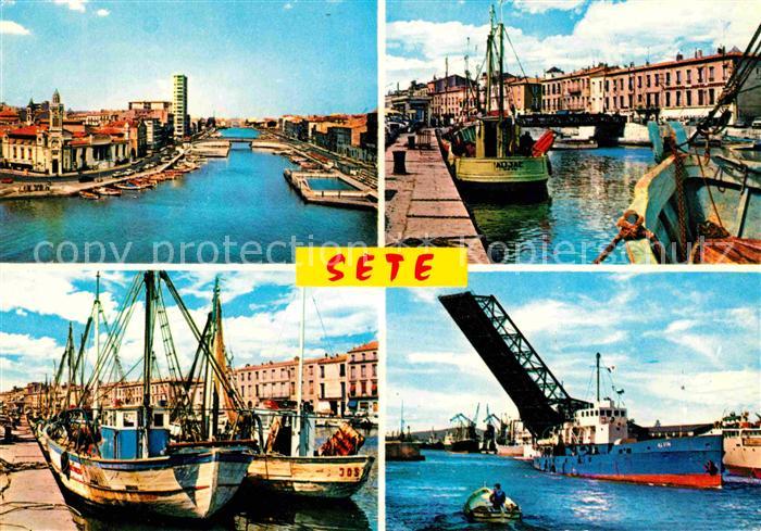 Sete Herault Hafen Fischkutter Bruecke Dampfer