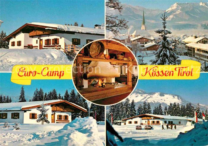 Koessen Tirol Euro Camp Campingplatz Restaurant Kaiseralm Kamin Winterpanorama K