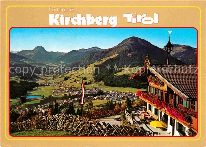 Kirchberg Tirol Jausenstation Filzerhof Panorama Blick gegen Rettenstein und Gai
