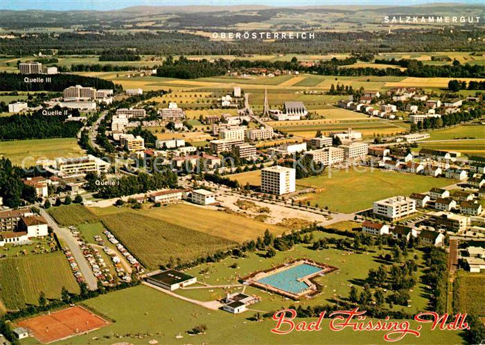 Bad Fuessing Schwefeltherme Tennisplatz Fliegeraufnahme