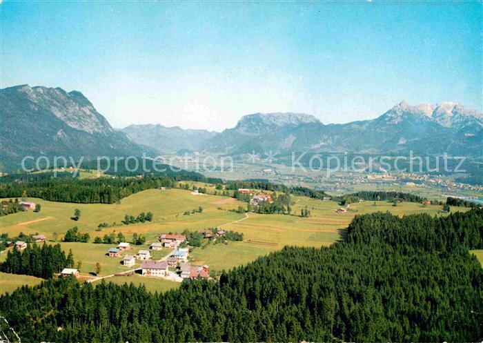 Unterangerberg Panorama Blick zum Kaisergebirge Fliegeraufnahme