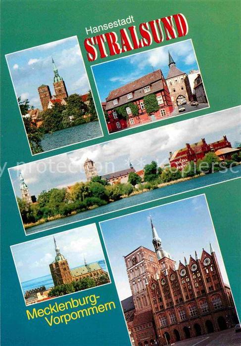 Stralsund Mecklenburg Vorpommern Teilansichten Hansestadt Kirche Tor Rathaus