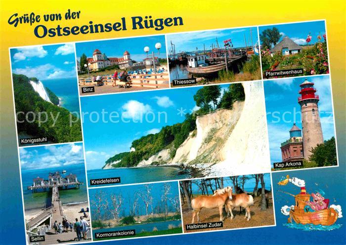 Insel Ruegen Koenigsstuhl Kreidefelsen Binz Thiessow Kap Arkona Leuchtturm Selli