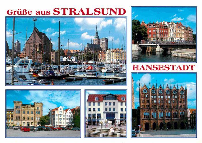 Stralsund Mecklenburg Vorpommern Hafen Innenstadt Rathaus
